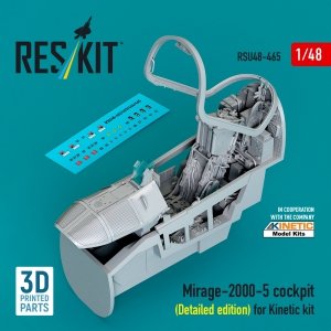 RESKIT RSU48-0465 Mirage-2000-5 cockpit (Detailed edition) for Kinetic kit (3D Printed) (1/48)