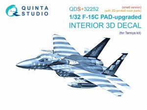 Quinta Studio QDS+32252 F-15C PAD-upgraded 3D-Printed & coloured Interior on decal paper (Tamiya) (Small version) (with 3D-printed resin parts) 1/32