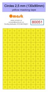 Omask 80051 Circles 2,5 mm (130x90mm) yellow masking tape
