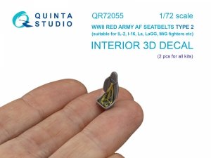 Quinta Studio QR72055 WWII Red Army AF Seatbelts Type 2 (for 2 seats) (All kits) 1/72
