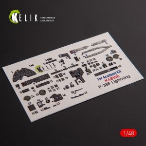 KELIK K48108 P-38F Lightning - interior 3D decals for Academy kit 1/48
