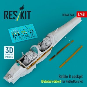 RESKIT RSU48-0543 Rafale B cockpit (Detailed edition) for HobbyBoss kit (3D Printed) (1/48)