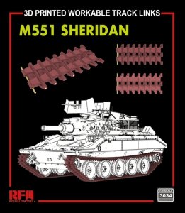 Rye Field Model 3034 M551 Sheridan Workable Track Links (3D Printed) 1/35