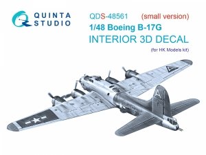 Quinta Studio QDS-48561 Boeing B-17G 3D-Printed & coloured Interior on decal paper (HK models) (small version) 1/48