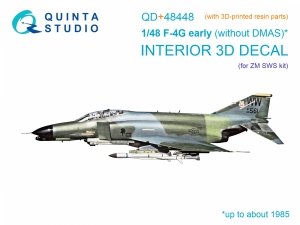 Quinta Studio QD+48448 F-4G early 3D-Printed & coloured Interior on decal paper (Zoukei Mura SWS) (with 3D-printed resin parts) 1/48