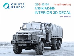 Quinta Studio QDS-35160 KrAZ-260 3D-Printed & coloured Interior on decal paper (Takom) (Small version) 1/35