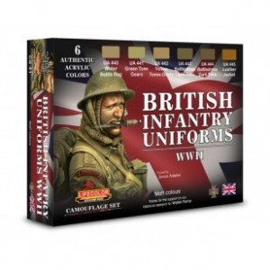 Lifecolor CS41 Acrylic paint set British uniforms Set 1 6x22ml