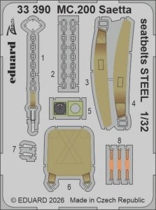 Eduard 33391 Spitfire Mk. Vb seatbelts STEEL KOTARE 1/32
