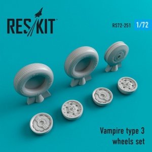 RESKIT RS72-0251 Vampire type 3 wheels set 1/72