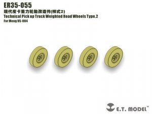 E.T. Model ER35-055 Technical Pick up Truck Weighted Road Wheels Type.2 For Meng VS-004 1/35