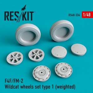 RESKIT RS48-0334 F4F/FM-2 WILDCAT WHEELS SET TYPE 1 (WEIGHTED) 1/48