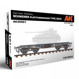 AK Interactive AK35501 GERMAN RAILWAY SCHWERER PLATTFORMWAGEN TYPE SSYS 1/35