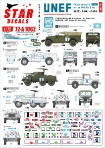 Star Decals 72-A1062 Peacekeepers in the Middle East # 1. UNEF in Suez, Sinai and Gaza. 1/72