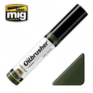 AMMO of Mig Jimenez 3507 Oilbrusher DARK GREEN - farba olejna z pędzelkiem
