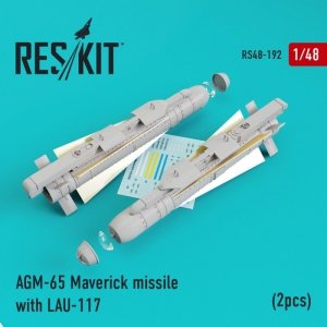 RESKIT RS48-0192 AGM-65 Maverick missile with LAU-117  (2pcs) 1/48
