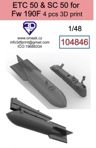 Omask 104846 ETC50 + SC50 for Fw190F (4 pcs) 1/48