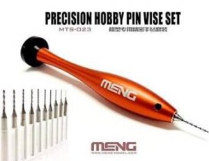 Meng Model MTS-023 Precision Hobby Pin Vise Set with 10 drill bits (0.4-1.3mm)