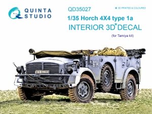 Quinta Studio QD35027 Horch 4X4 type 1a 3D-Printed & coloured Interior on decal paper (for Tamiya kit) 1/35
