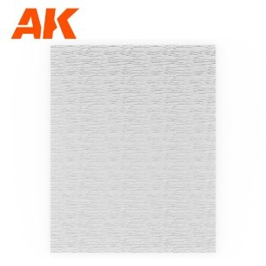AK Interactive AK6584 WATER SHEET TRANSPARENT RUNNING WATER 245 X 195MM / 9.64 X 7.68 “ – TEXTURED ACRYLIC SHEET – 1 UNIT 