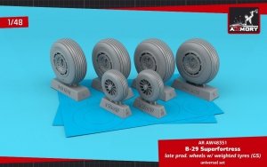 Armory Models AW48351 B-29 Superfortress late production wheels w/ weighted tyres (GS) 1/48