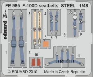 Eduard FE985 F-100D seatbelts STEEL 1/48 TRUMPETER