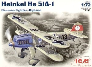 ICM 72193 Heinkel He 51A-1 German Fighter Biplane (1:72)