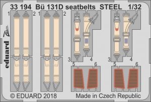 Eduard 33194 Bü 131D seatbelts STEEL ICM 1/32