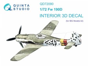 Quinta Studio QD72090 Fw 190D 3D-Printed & coloured Interior on decal paper (IBG models) 1/72