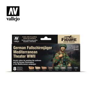 Vallejo 70188 German Fallschirmjäger Mediterranean Theater WWII Zestaw Model Color 8x17ml