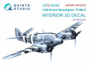 Quinta Studio QDS-48556 Bristol Beaufighter TF.Mk.X 3D-Printed & coloured Interior on decal paper (Tamiya) (small version) 1/48