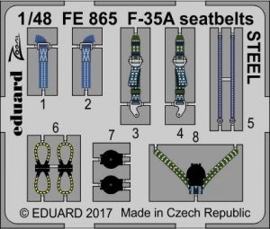 Eduard FE865 F-35A seatbelts STEEL 1/48 MENG