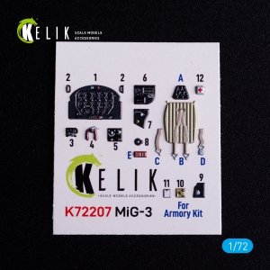 Kelik K72207 MiG-3 - interior 3D decals for Armory kit (1/72)