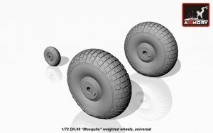 Armory Models AW72406 deHavilland DH.98 Mosquito wheels, “checkerboard” tire pattern, weighted 1/72