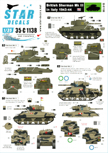 Star Decals 35-C1138 British Sherman in Italy 1943-44 1/35