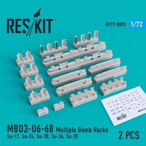 RESKIT RS72-0095 MBD3-U6-68 MULTIPLE BOMB RACKS (2 PCS) 1/72