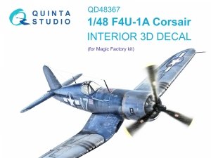 Quinta Studio QD48367 F4U-1A 3D-Printed & coloured Interior on decal paper (Magic Factory) 1/48