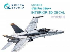 Quinta Studio QD48278 F/A-18А++ 3D-Printed & coloured Interior on decal paper (HobbyBoss) 1/48