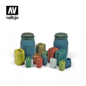 Vallejo SC211 Diorama Accessories Assorted Modern Plastic Drums (Beczki i pojemniki plastikowe) #2 1/35