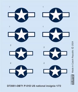 Eduard D72051 P-51D US national insignia EDUARD 1/72
