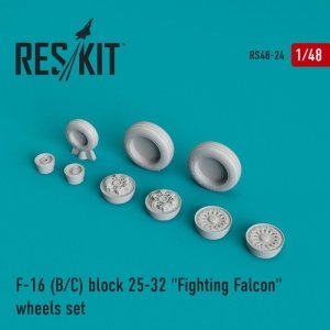 RESKIT RS48-0024 F-16 (B/C) block 25-32 Fighting Falcon resin wheels 1/48