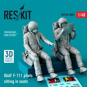 RESKIT RSF48-0006 RAAF F-111 PILOTS SITTING IN SEATS (2 PCS) (3D PRINTED) 1/48