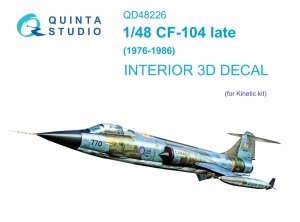 Quinta Studio QD48226 CF-104 Late 3D-Printed & coloured Interior on decal paper ( Kinetic ) 1/48