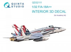 Quinta Studio QD32111 F/A-18A++ 3D-Printed & coloured Interior on decal paper (Academy) 1/32