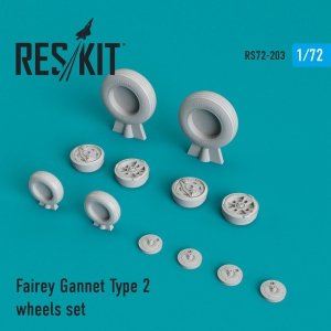 RESKIT RS72-0203 FAIREY GANNET TYPE 2 WHEELS SET 1/72