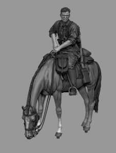 Panzer Art FI35-224 German mounted officer 8-th Waffen-SS Division Florian Geyer 1/35