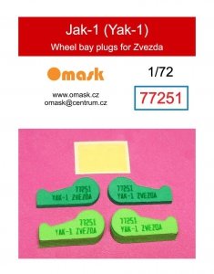 Omask 77251 Jak-1 (Yak-1) wheel bay foam plugs (for Zvezda) 1/72