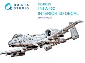 Quinta Studio QD48323 A-10C 3D-Printed & coloured Interior on decal paper (Academy) 1/48