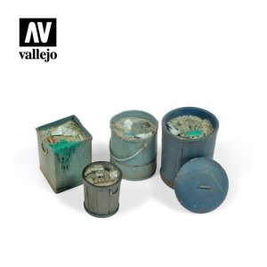 Vallejo SC213 Diorama Accessories Assorted Garbage Bins (Kosze na śmieci) #2 1/35