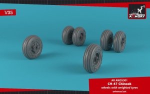 Armory Models AW35301 CH-47 Chinook wheels w/ weighted tires 1/35