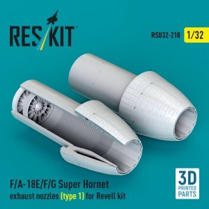 RESKIT RSU32-0210 F/A-18E/F/G Super Hornet exhaust nozzles (type 1) for Revell kit (3D Printed) (1/32)